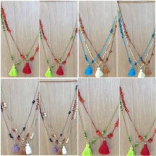 stone beads colorful design necklace tassels women fashion wholesale price